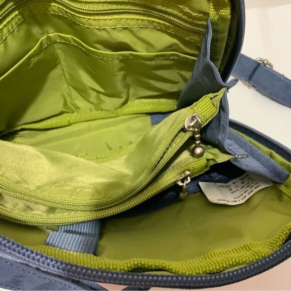 New BAGGALLINI Blue Nylon Crossbody Travel Organizer Shoulder Handbag Purse - Picture 9 of 9